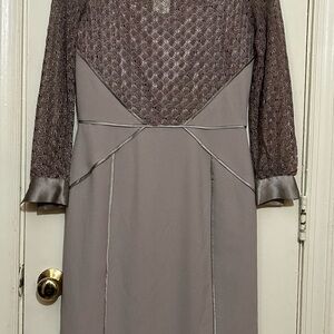 ANTONIO MELANI Taupe Long Sleeve Dress